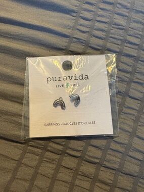 Pura Vida Silver Rainbow Stud Earrings